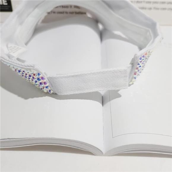 Shiny Rhinestones Sport Sun Visor Adjustable Summer Cap Visor Caps for Women Men - Picture 2 of 6